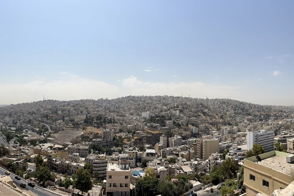 Amman spreading across its hills, seen from the Citadel