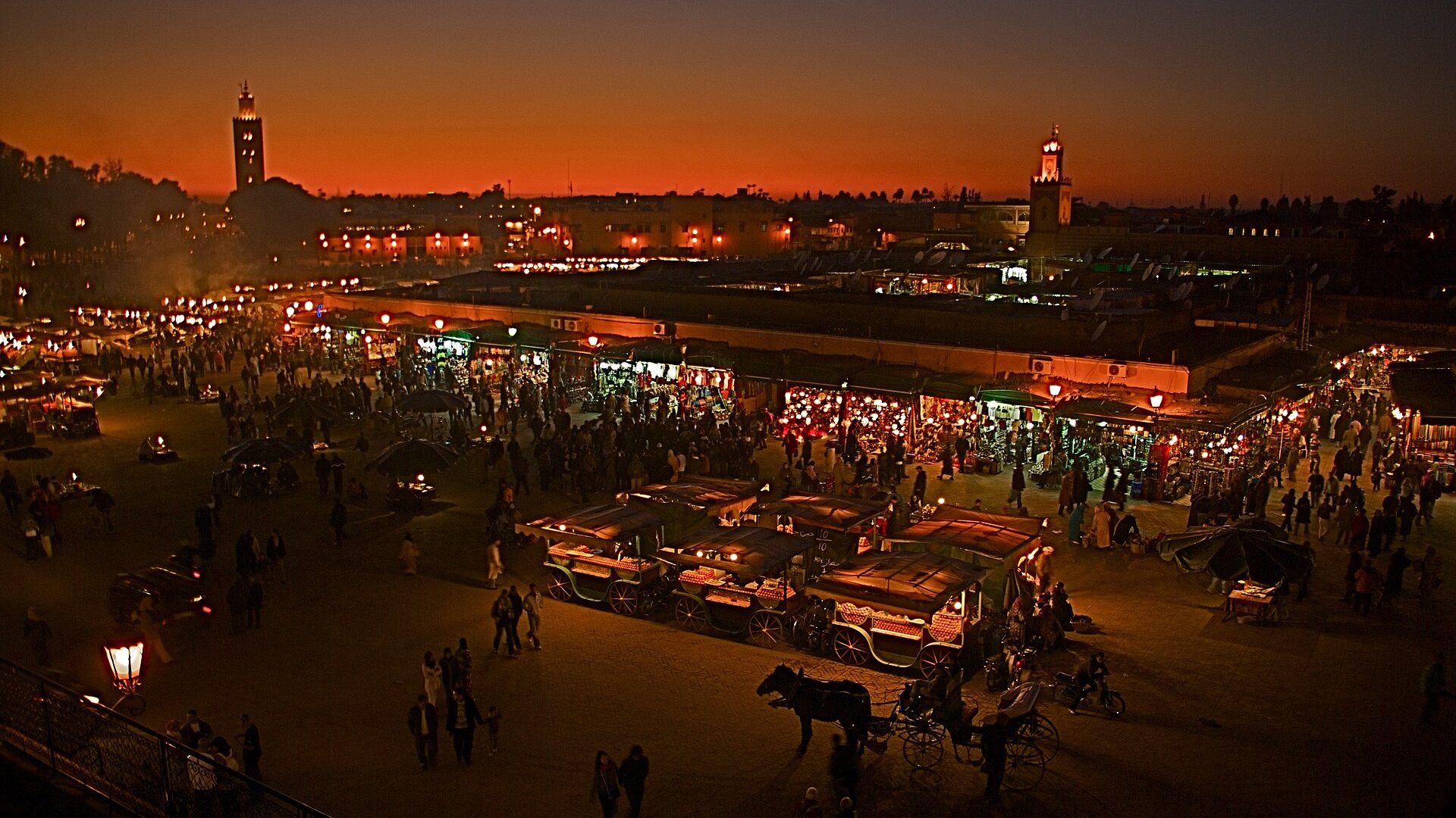 Jemaa el-Fnaa square in Marrakech, Morocco